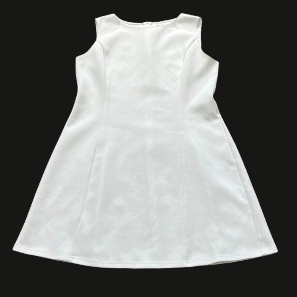 WIHOLL Women's White A-Line Summer Sleeveless Boat Neck Mini Dress  - Size XL